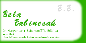 bela babincsak business card